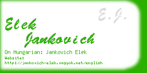 elek jankovich business card